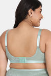 Zivame True Curv Coral Glaze Double Layered Non Wired Full Coverage Super Support Bra - Granite Green — thumbnail 2